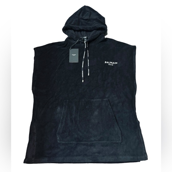 BALMAIN***Black Terry Men’s Sleeveless Hoodie***Medium***$890 - Picture 5 of 8